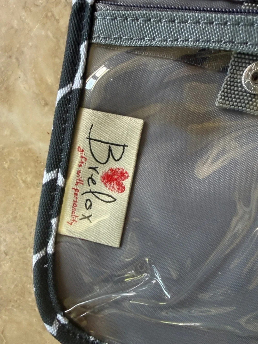 BRELOX ladies travel bag NWOT Navy and white mini compartments